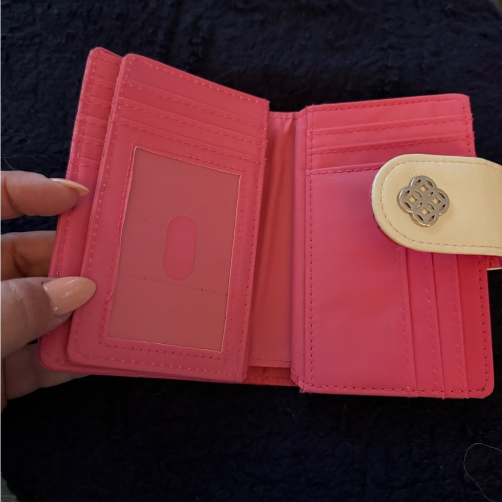 Pink and White Women's Snap Wallet - Compact Card & Cash Organizer - Picture 4 of 5